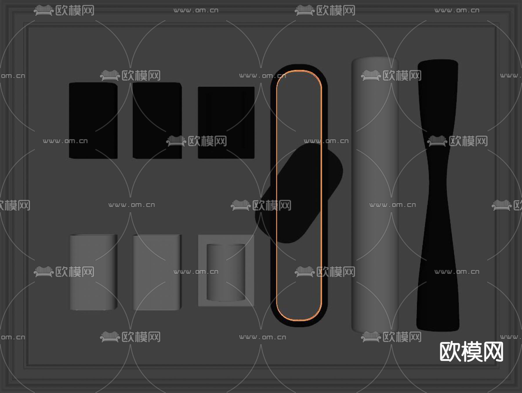 现代壁灯su模型下载（渲染图2）