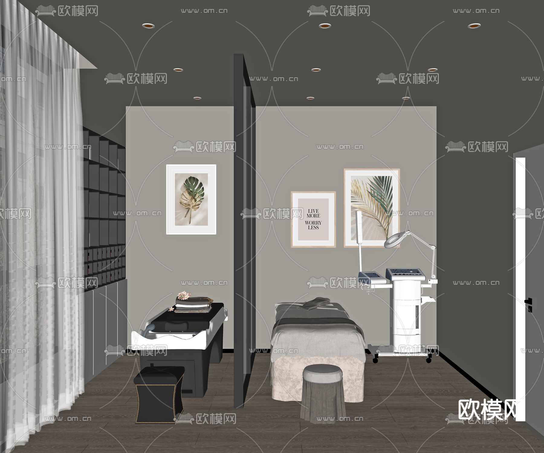 现代spa包房su模型下载（渲染图2）
