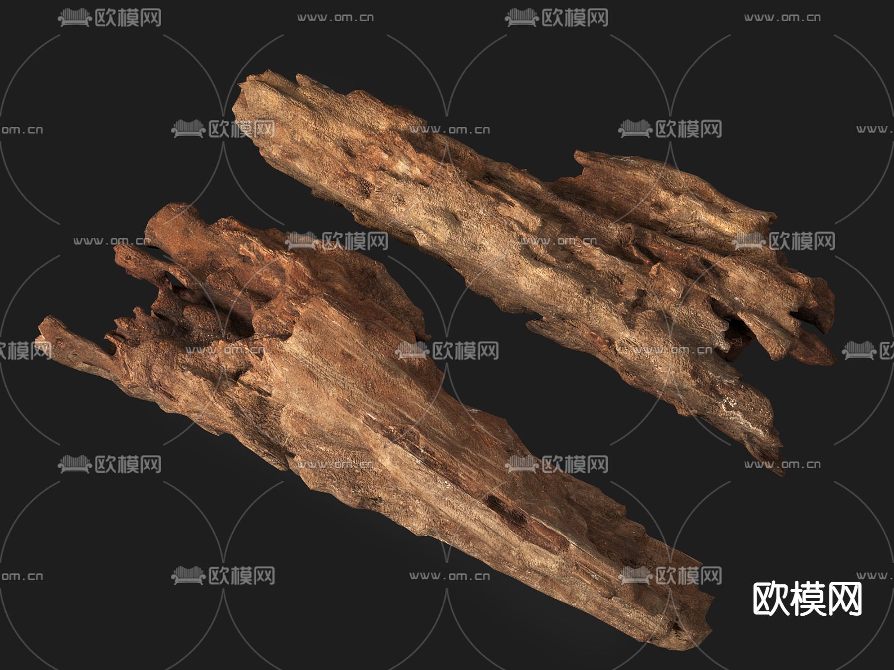 现代枯木 枯树 腐朽木头SU模型 | 铅笔汇-高品质SU模型交流分享平台