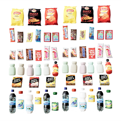  食物饮料 薯片可乐 零食su模型 