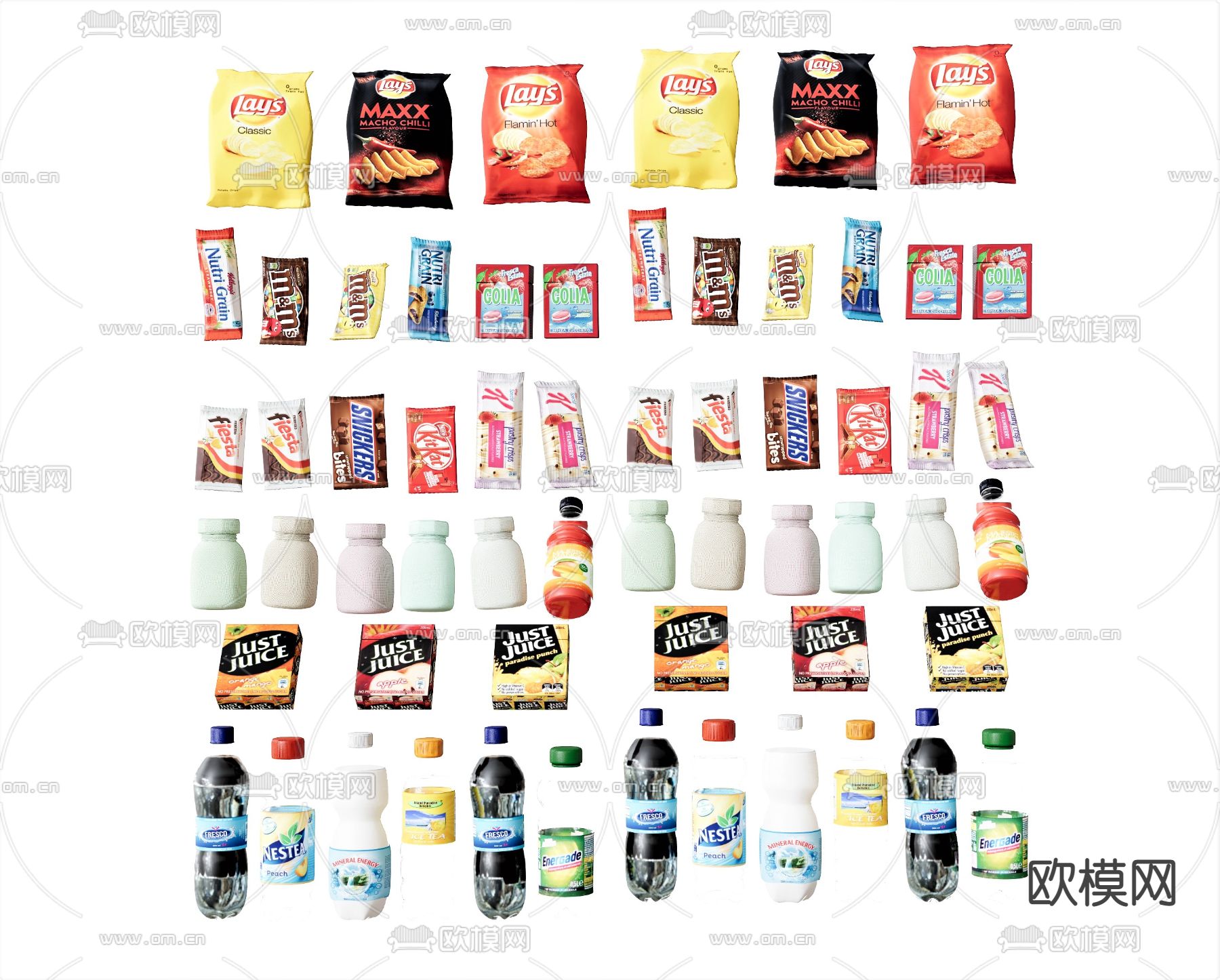 食物饮料 薯片可乐 零食su模型下载（渲染图1）