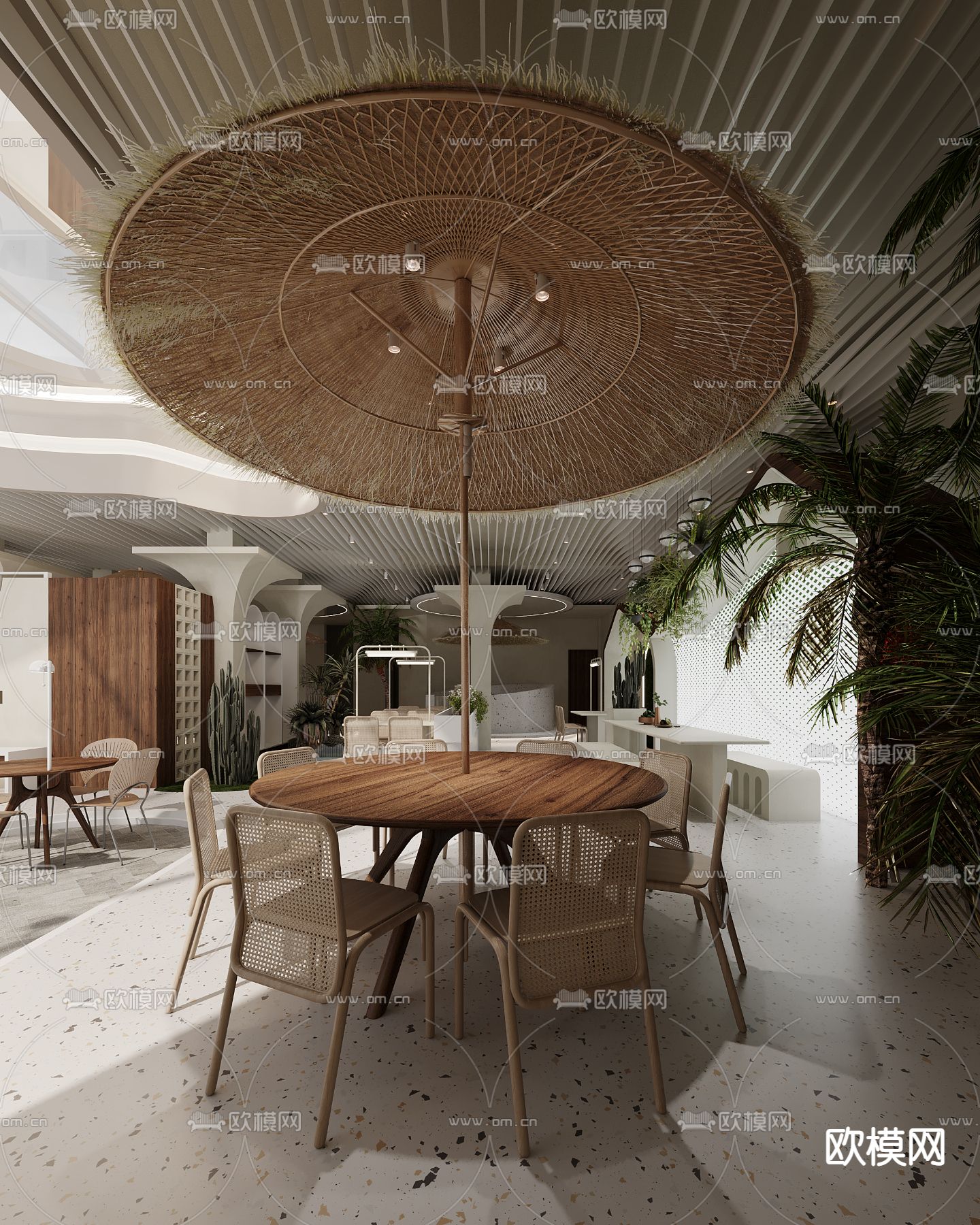 侘寂风网红厅3d模型下载