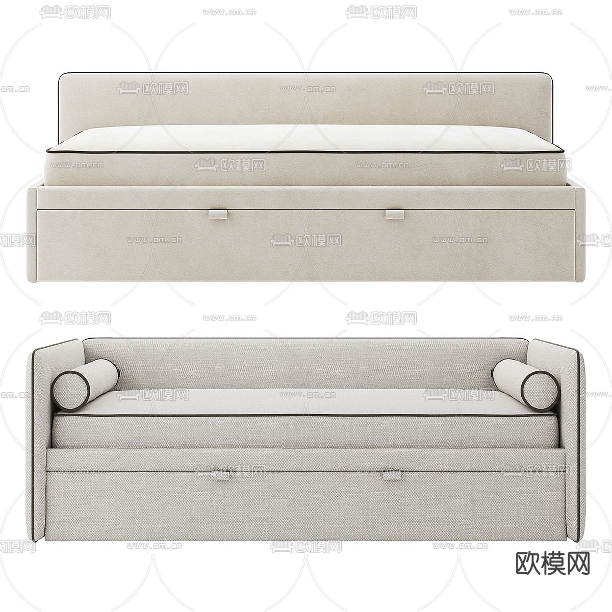 新中式多人沙发3d模型下载（渲染图1）