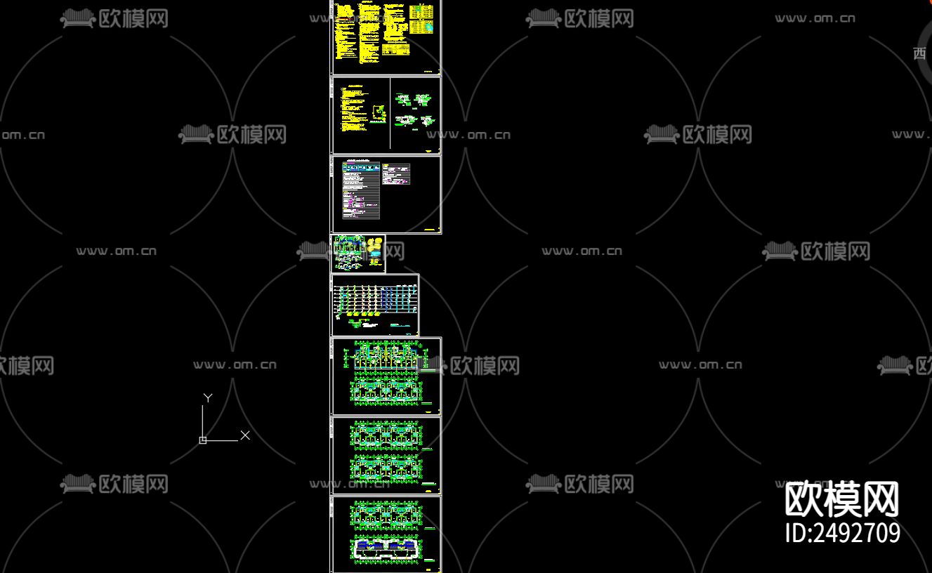 西盛园新三期工程16号给排水cad施工图下载（渲染图1）