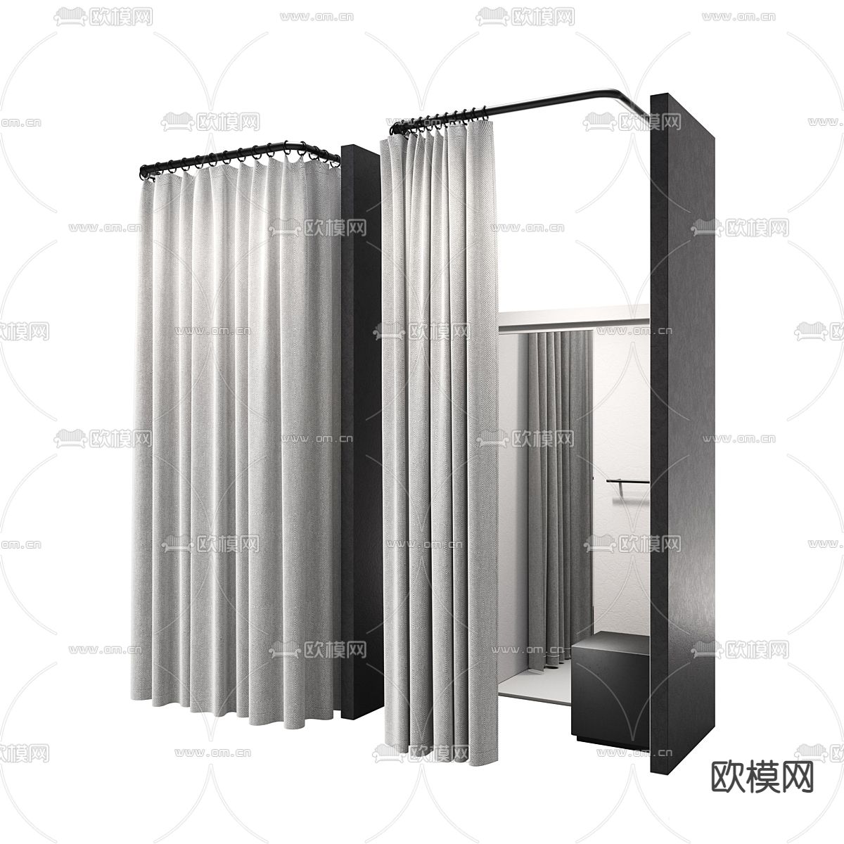 服装店试衣间3d模型下载