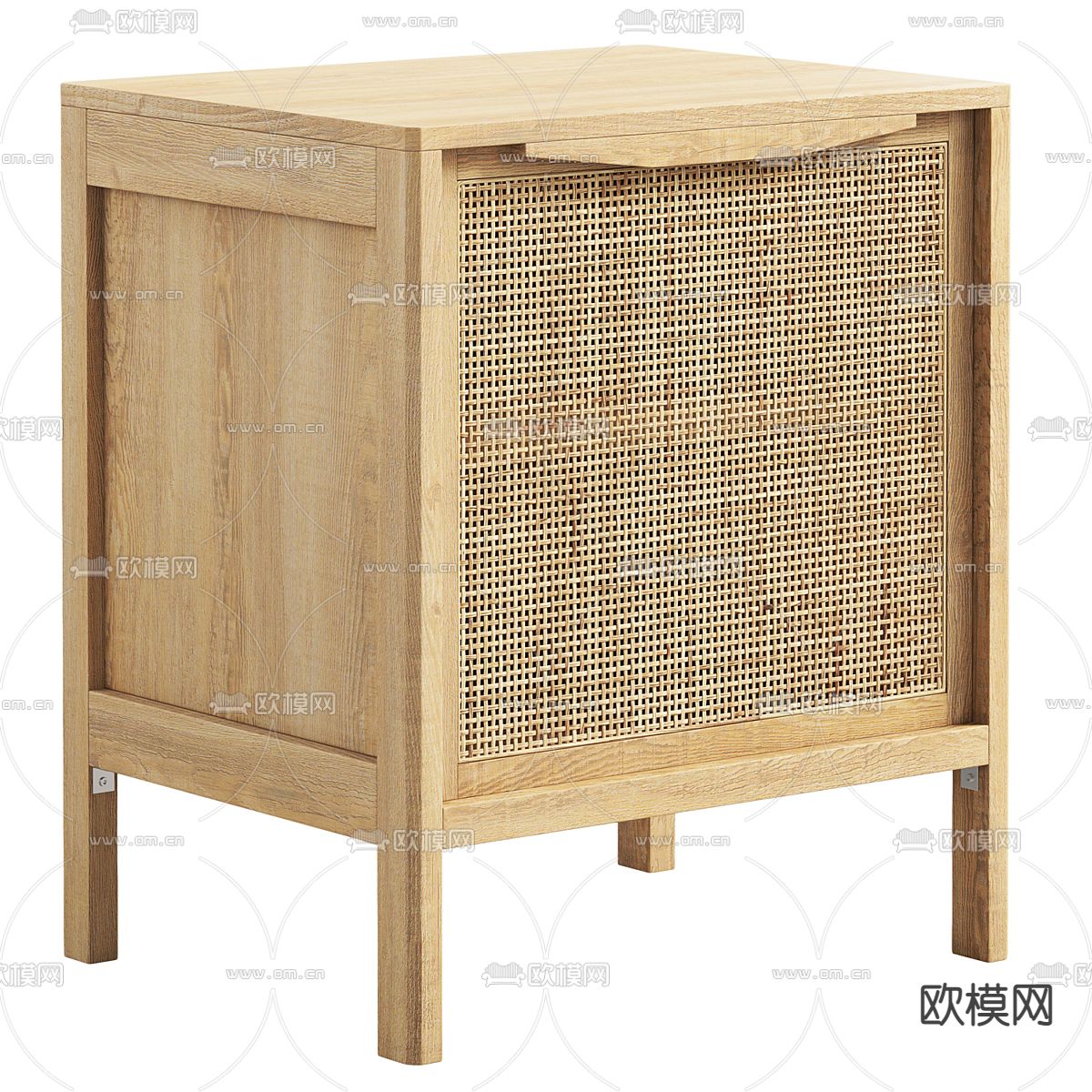Florence Nightstand藤编床头柜3d模型下载