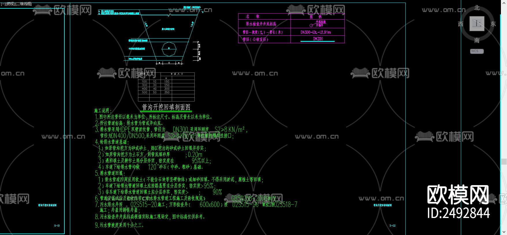 市政给排水cad施工图下载（渲染图4）