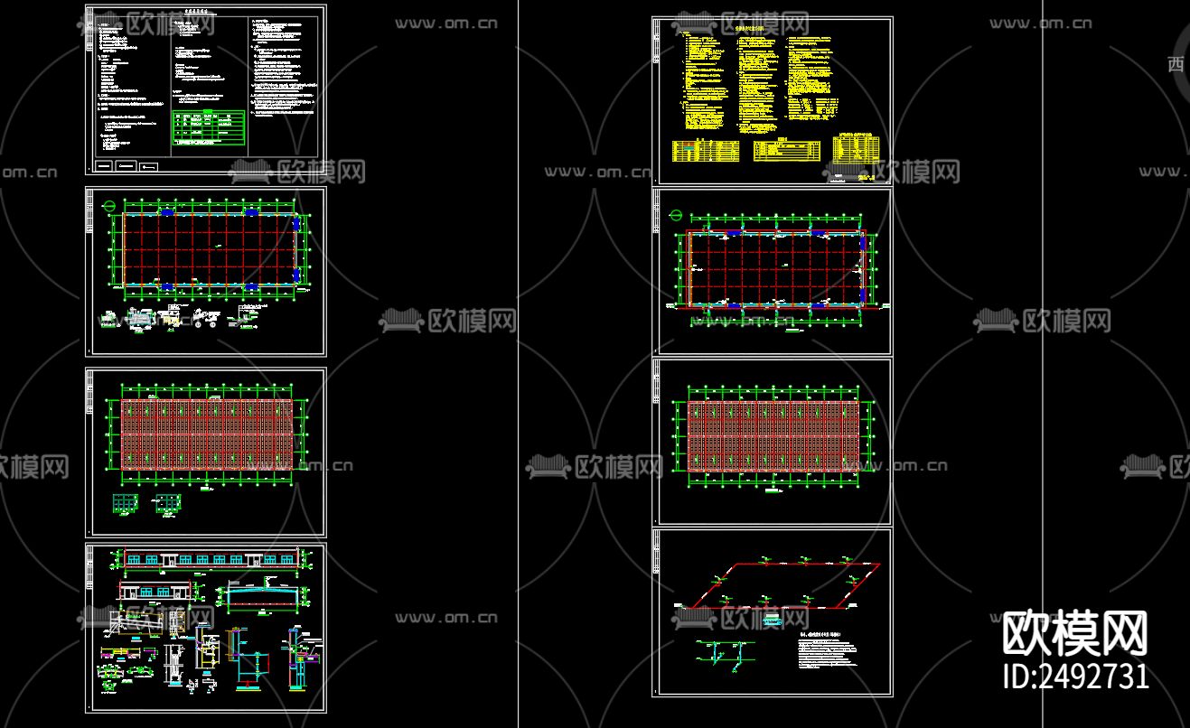 淀粉成品库二给排水设计cad施工图下载（渲染图1）