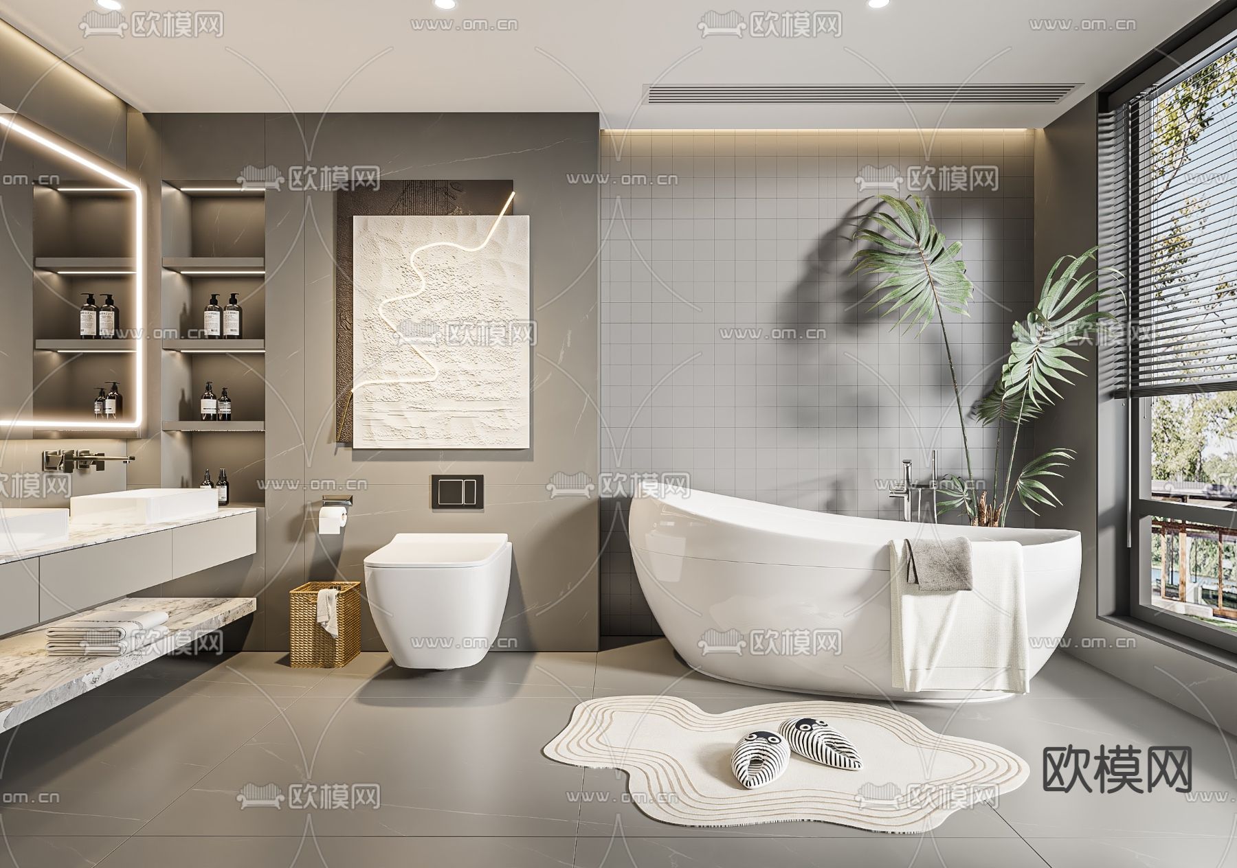 卫生间 浴室3d模型下载_ID10000996_3dmax免费模型-欧模网