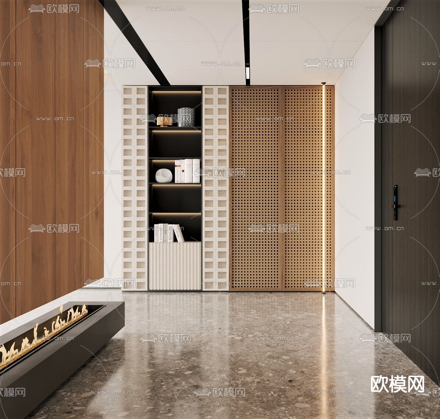 现代玄关过道3d模型下载