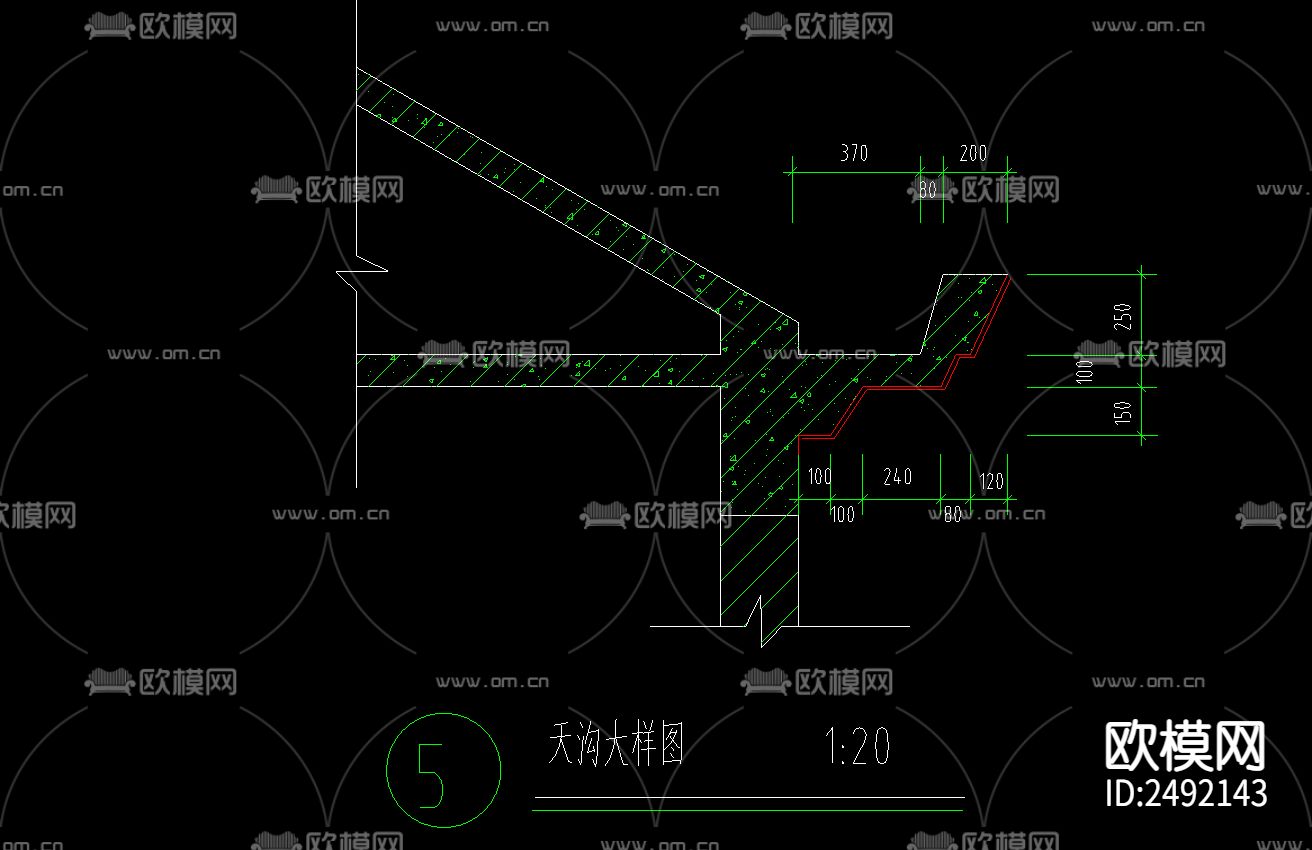 低成本小型别墅建筑图cad施工图下载（渲染图3）
