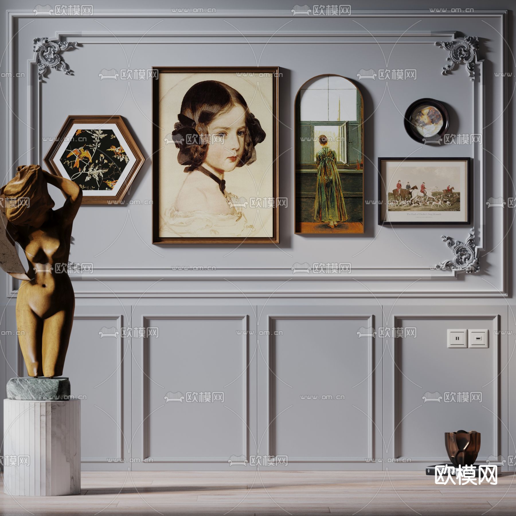 欧式古典装饰画3d模型下载