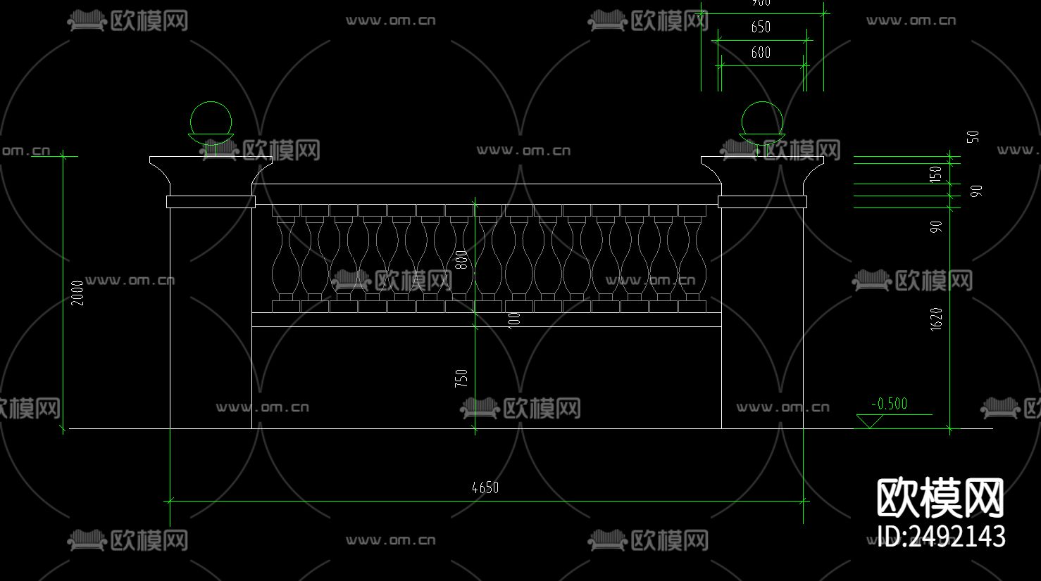 低成本小型别墅建筑图cad施工图下载（渲染图2）