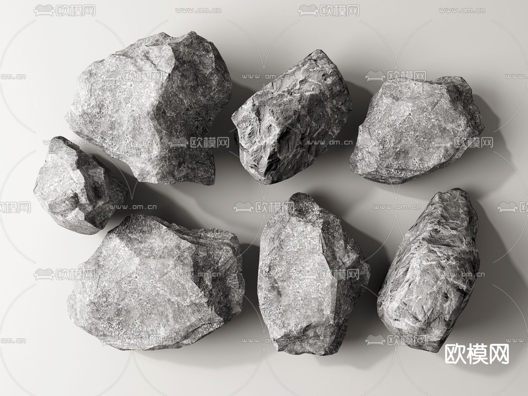 石头 石块 景观石 岩石3d模型下载