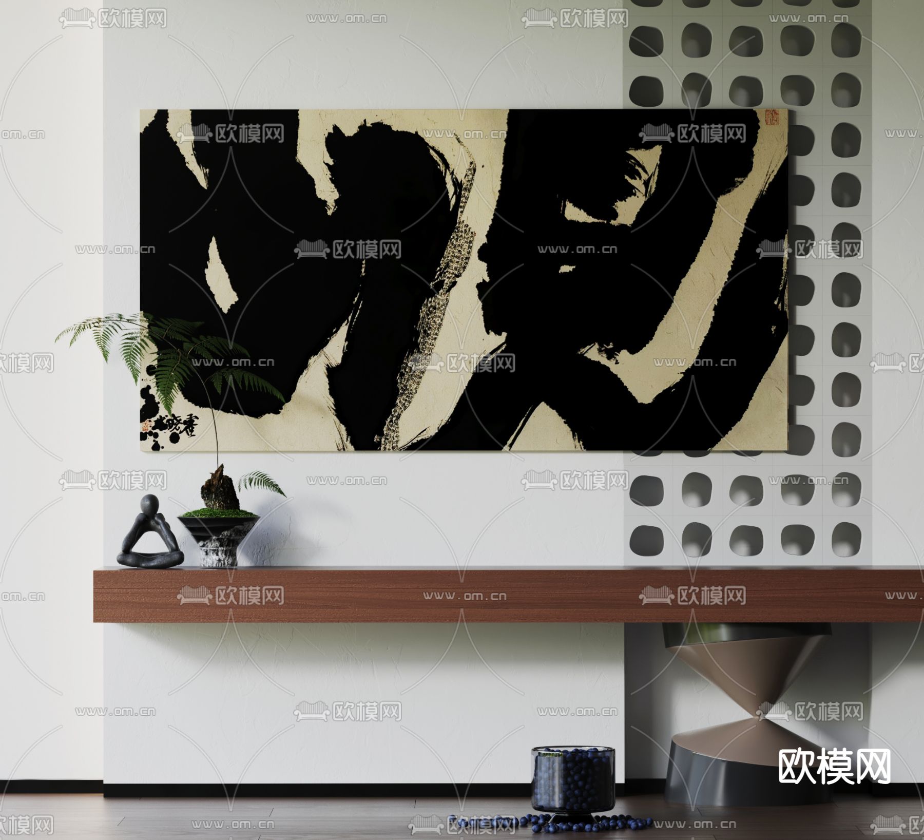 中式装饰画 挂画3d模型下载