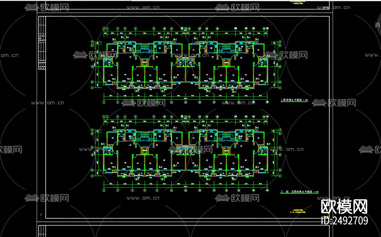 西盛园新三期工程16号给排水cad施工图下载（渲染图4）
