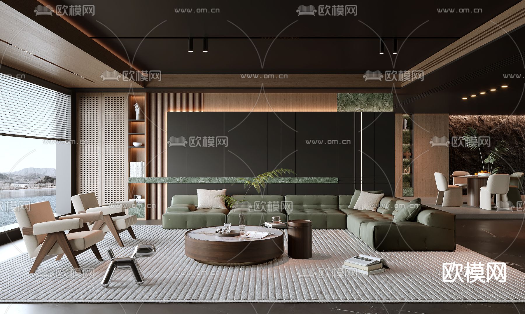 暗黑风客餐厅3d模型下载