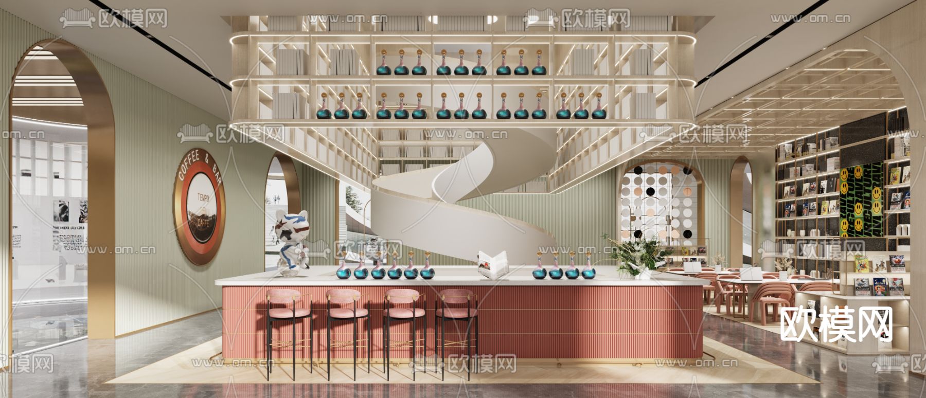 现代书店 书吧3d模型下载