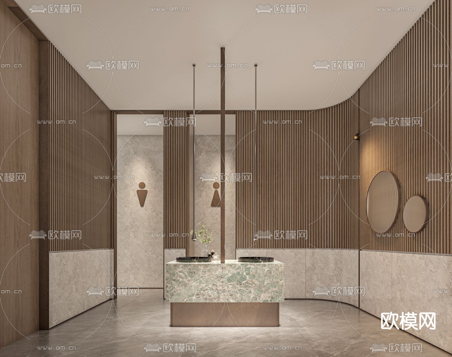 现代卫生间3d模型下载（渲染图1）