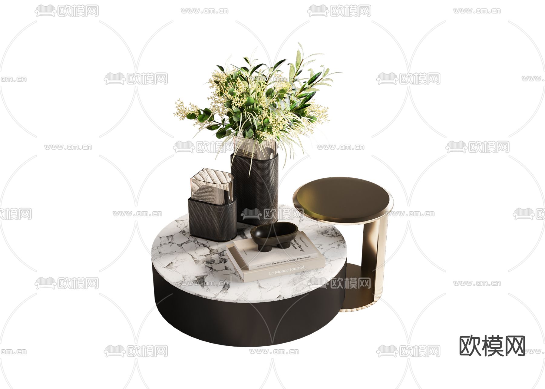 minotti 子母茶几3d模型下载