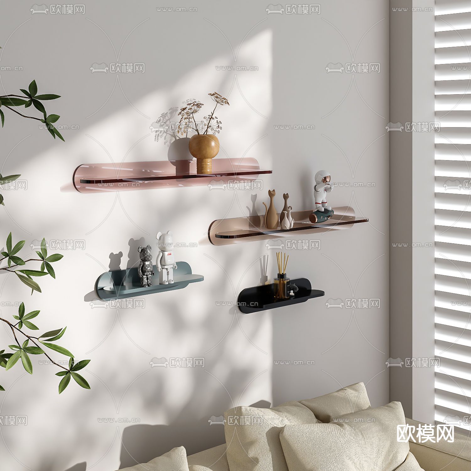 壁挂置物架 吊柜吊架3d模型下载