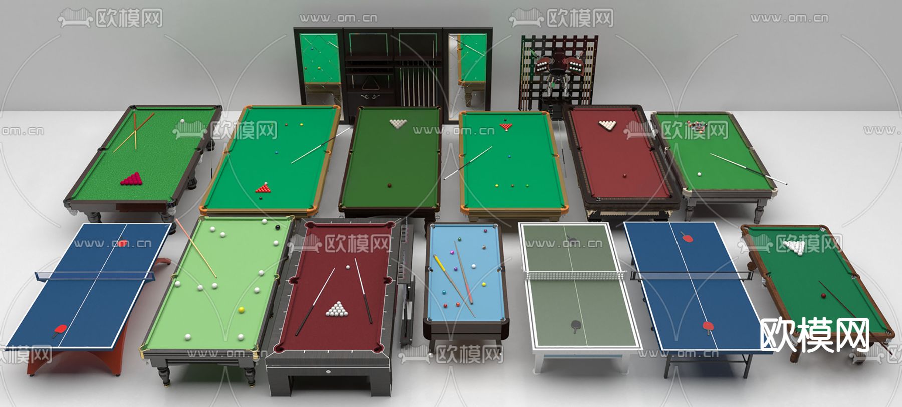 现代台球桌su模型下载