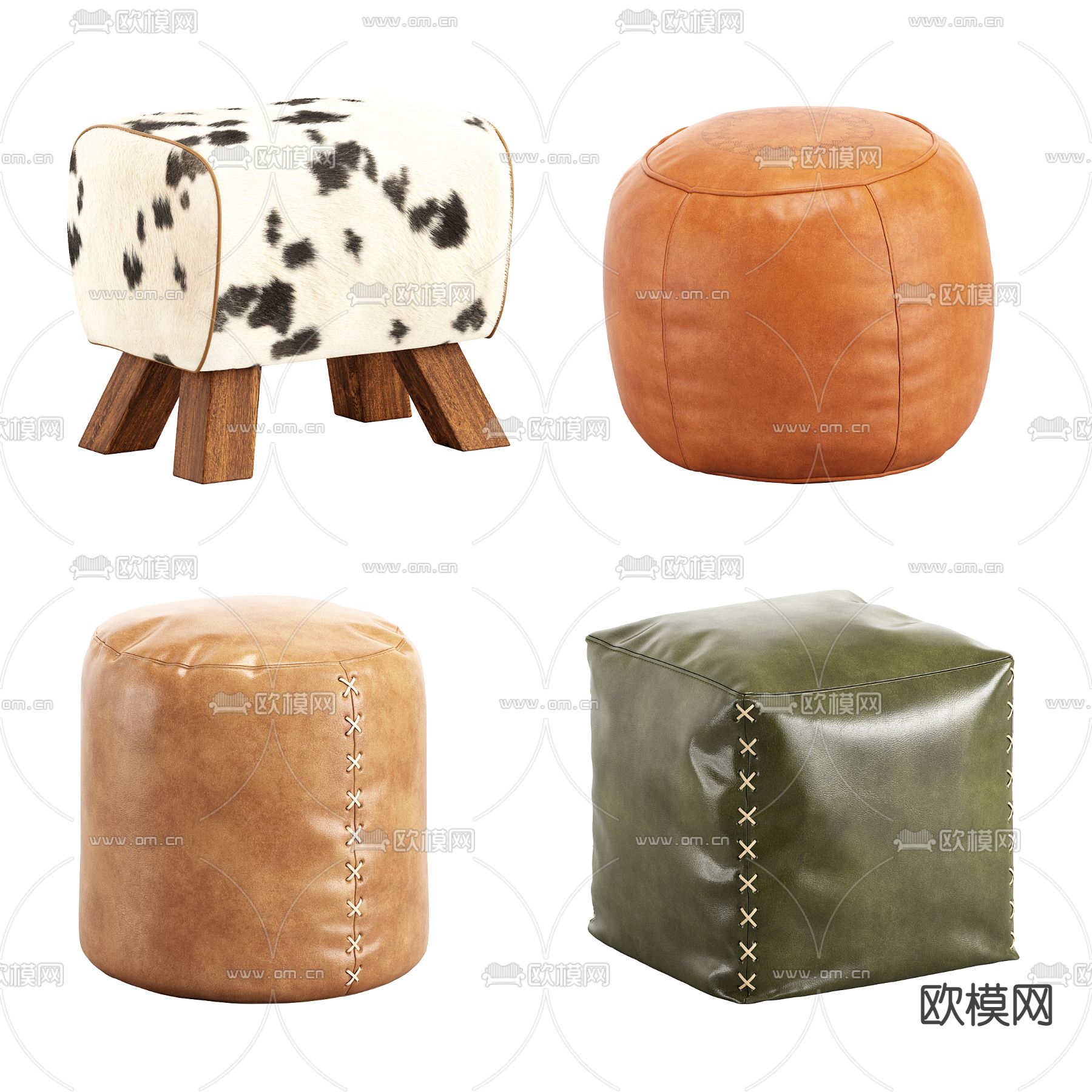 现代沙发凳3d模型下载