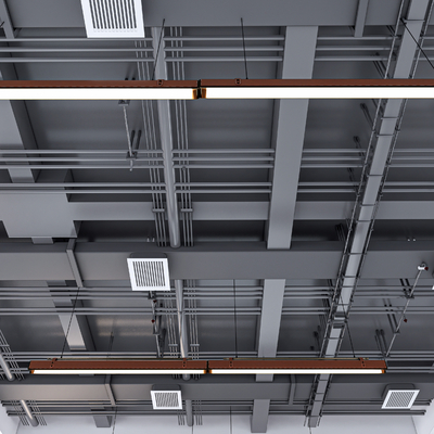  工业风吊顶 管道吊顶su模型 