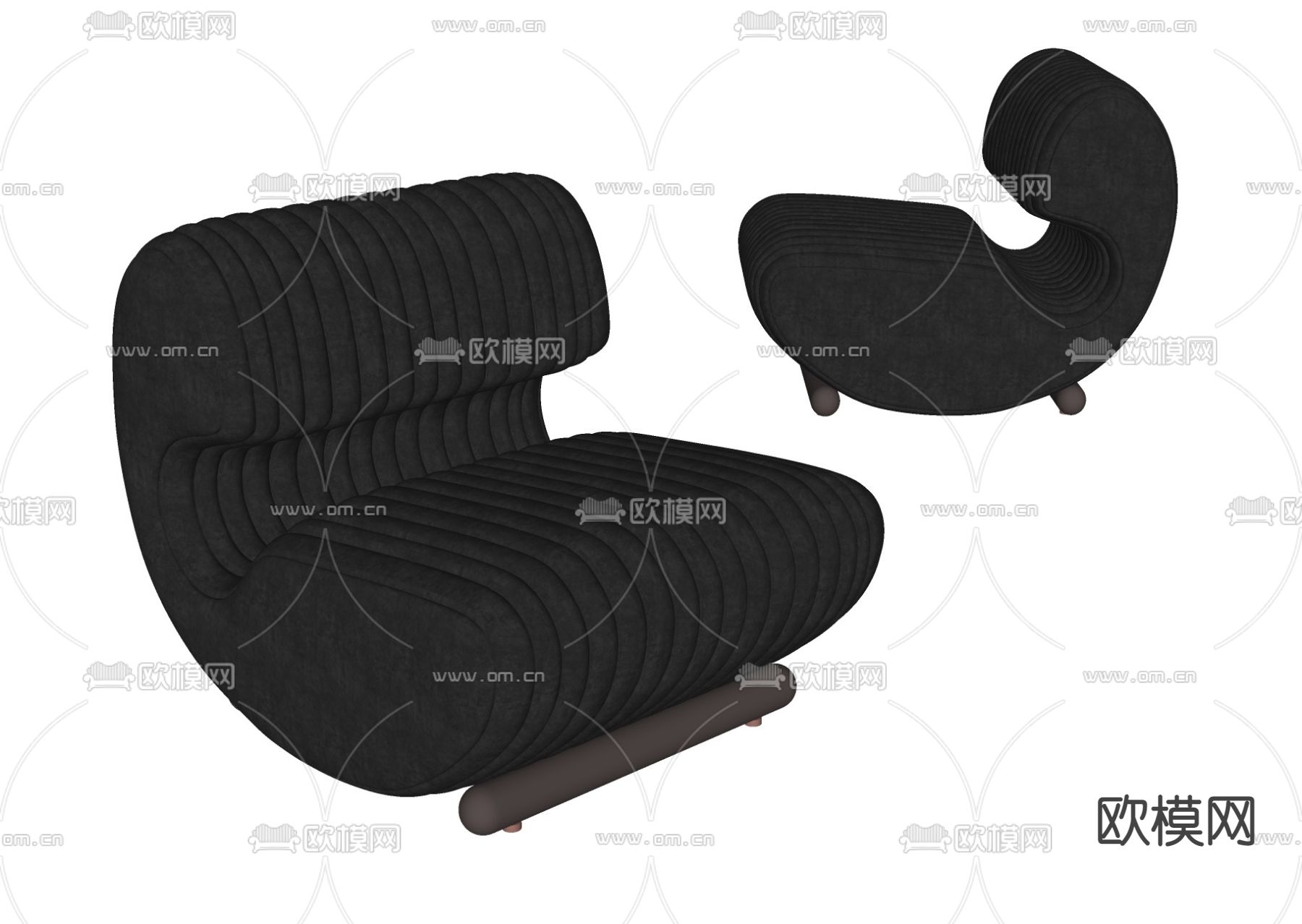 北欧休闲沙发su模型下载（渲染图2）