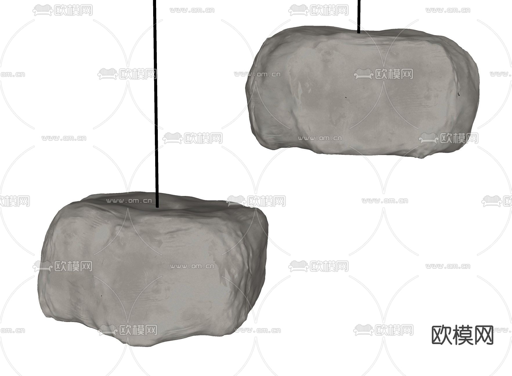 北欧云层吊灯su模型下载（渲染图2）
