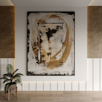  侘寂风抽象画 装饰画su模型 