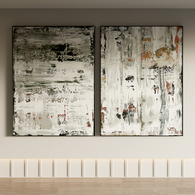 侘寂风抽象画 装饰画su模型