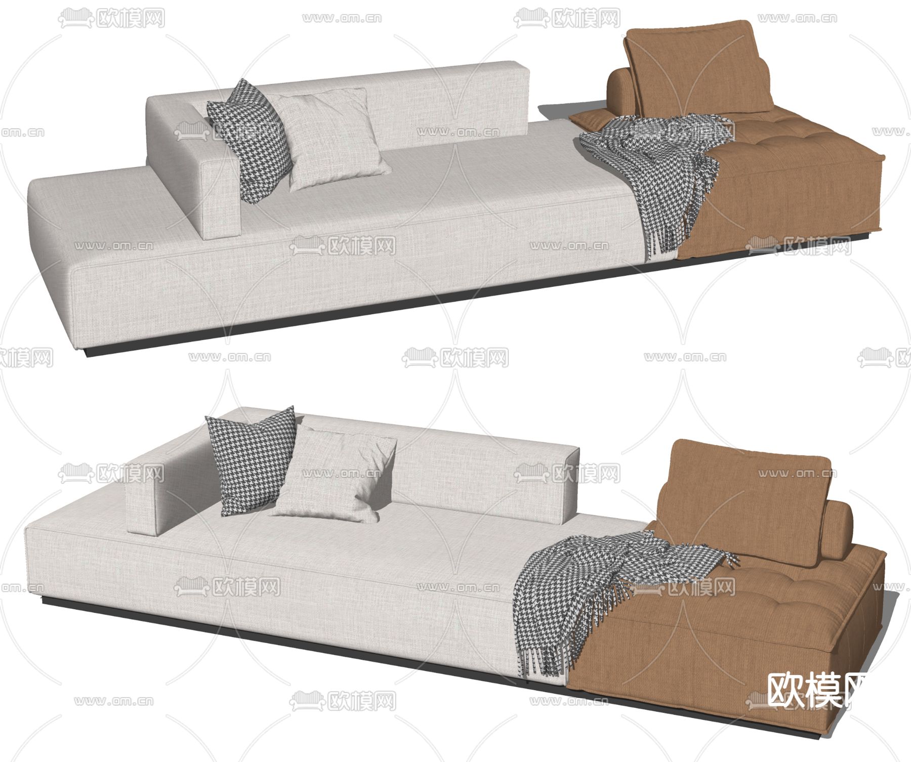 Minotti 布艺沙发su模型