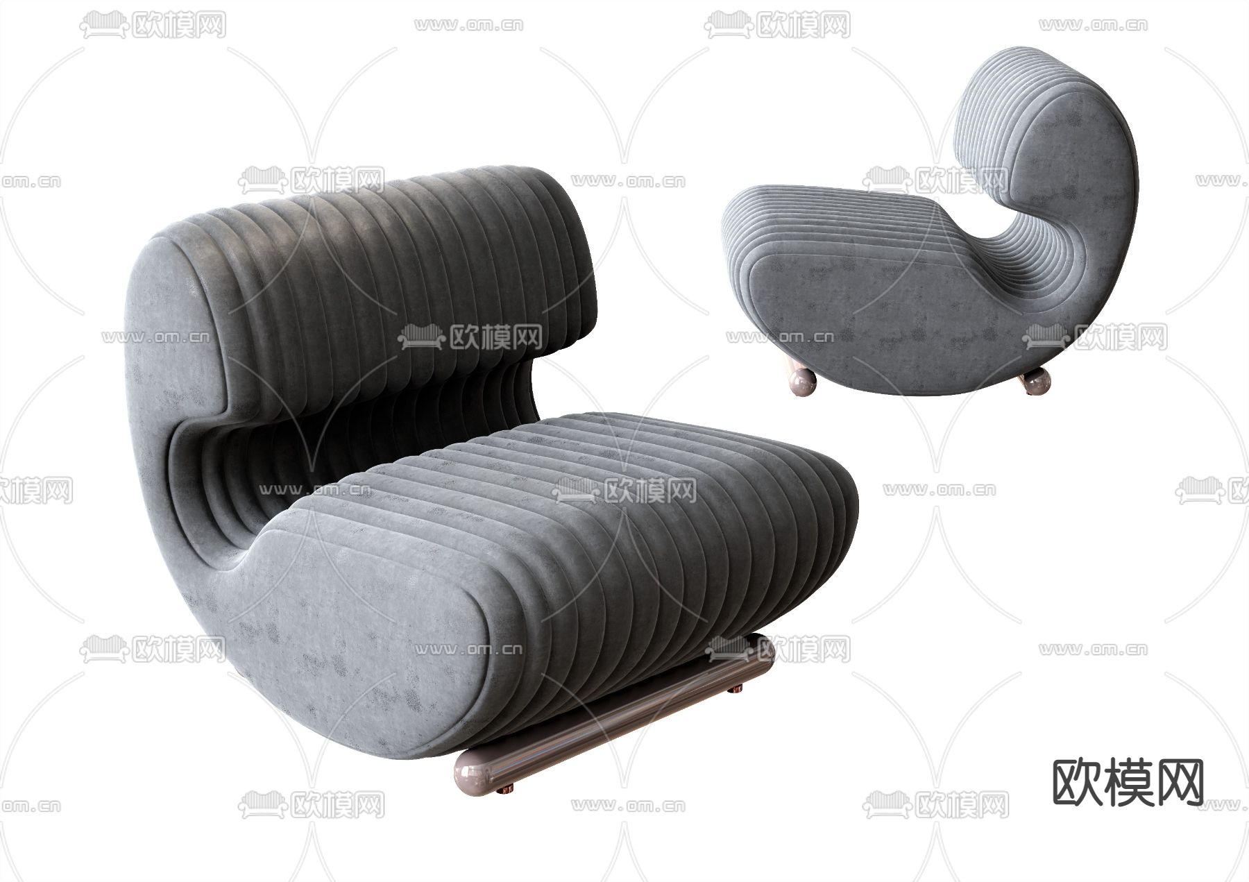 北欧休闲沙发su模型下载（渲染图1）