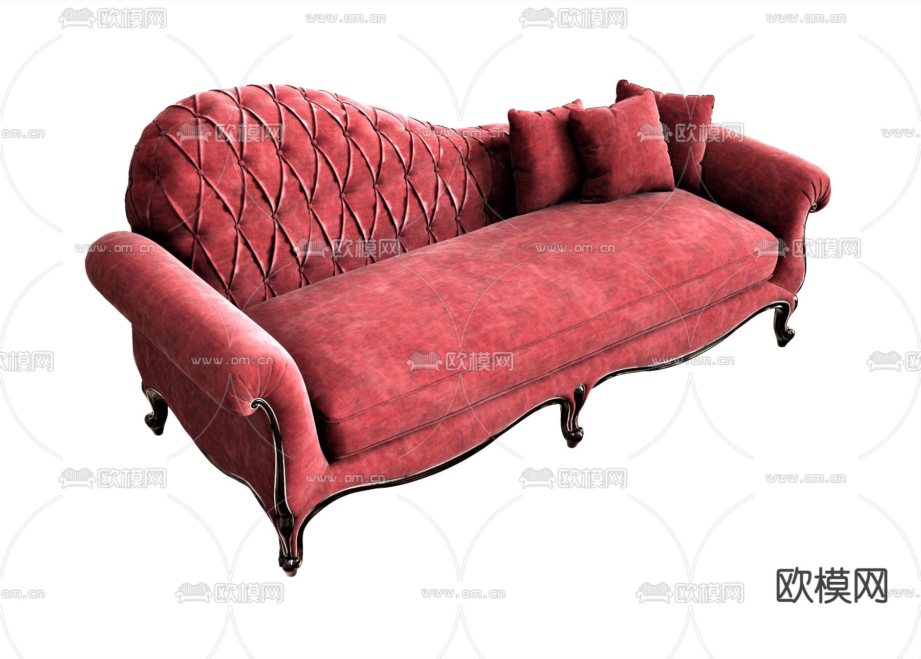 欧式贵妃椅su模型下载（渲染图1）