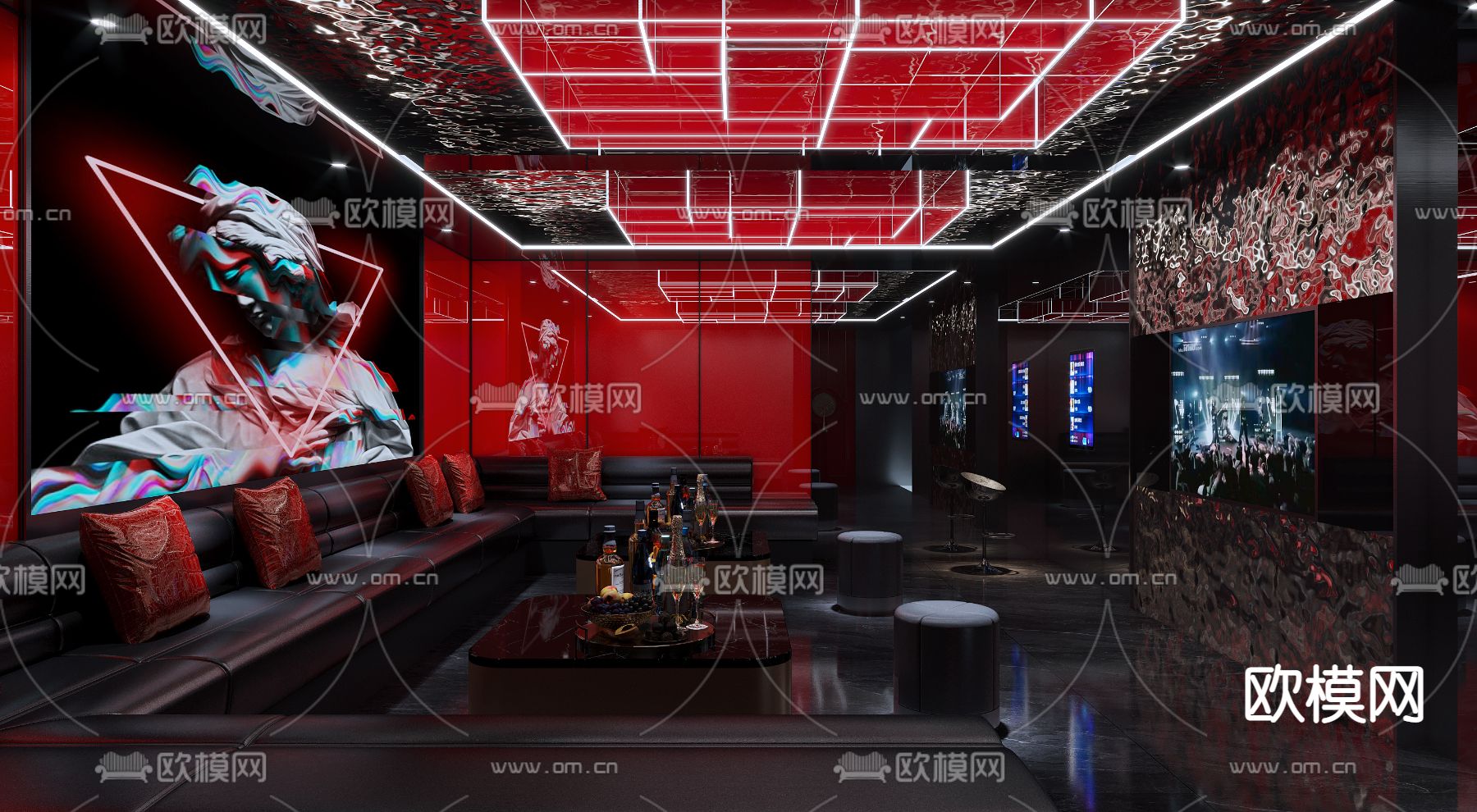 KTV包房 包厢 包间 酒吧d模型下载