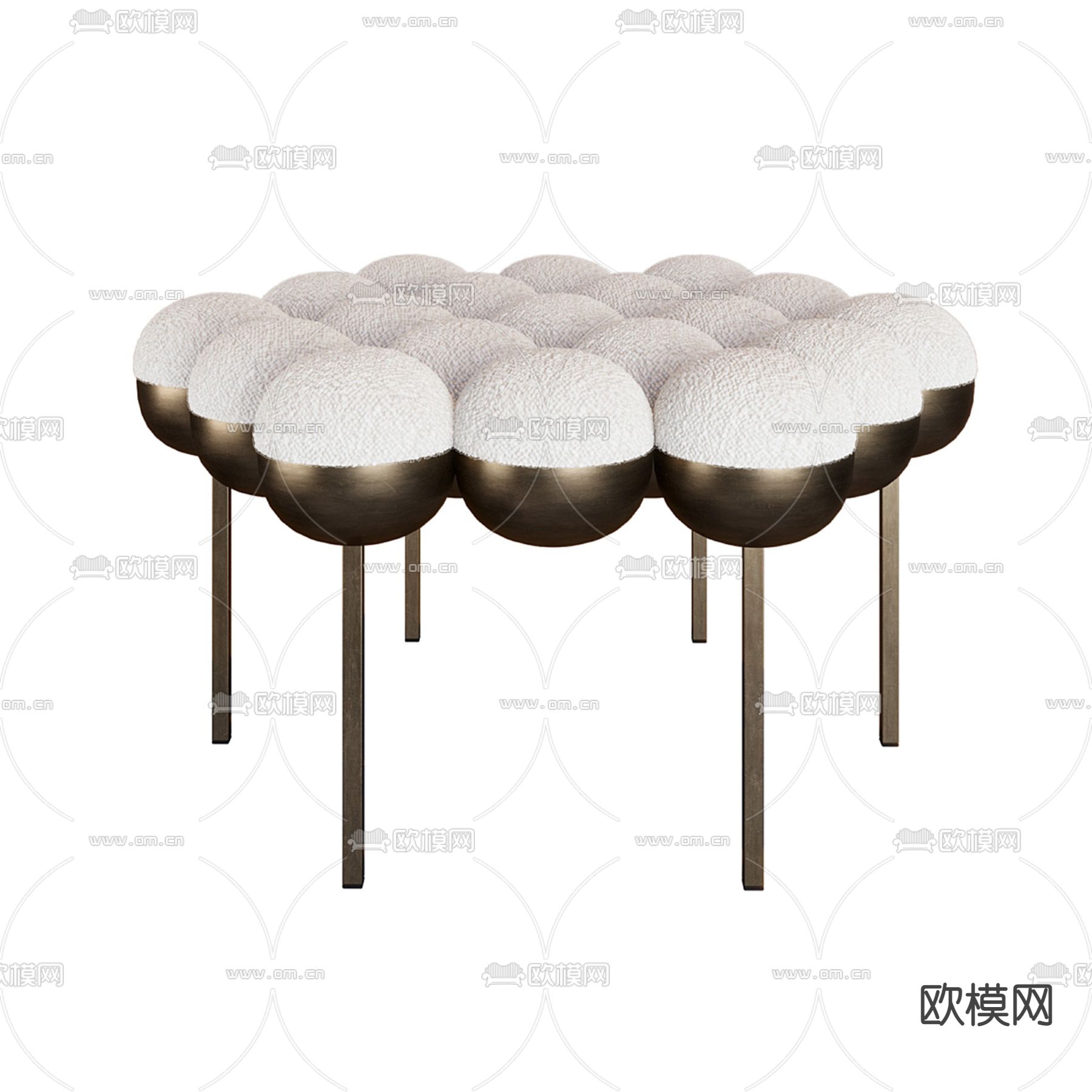 现代沙发凳su模型下载（渲染图1）