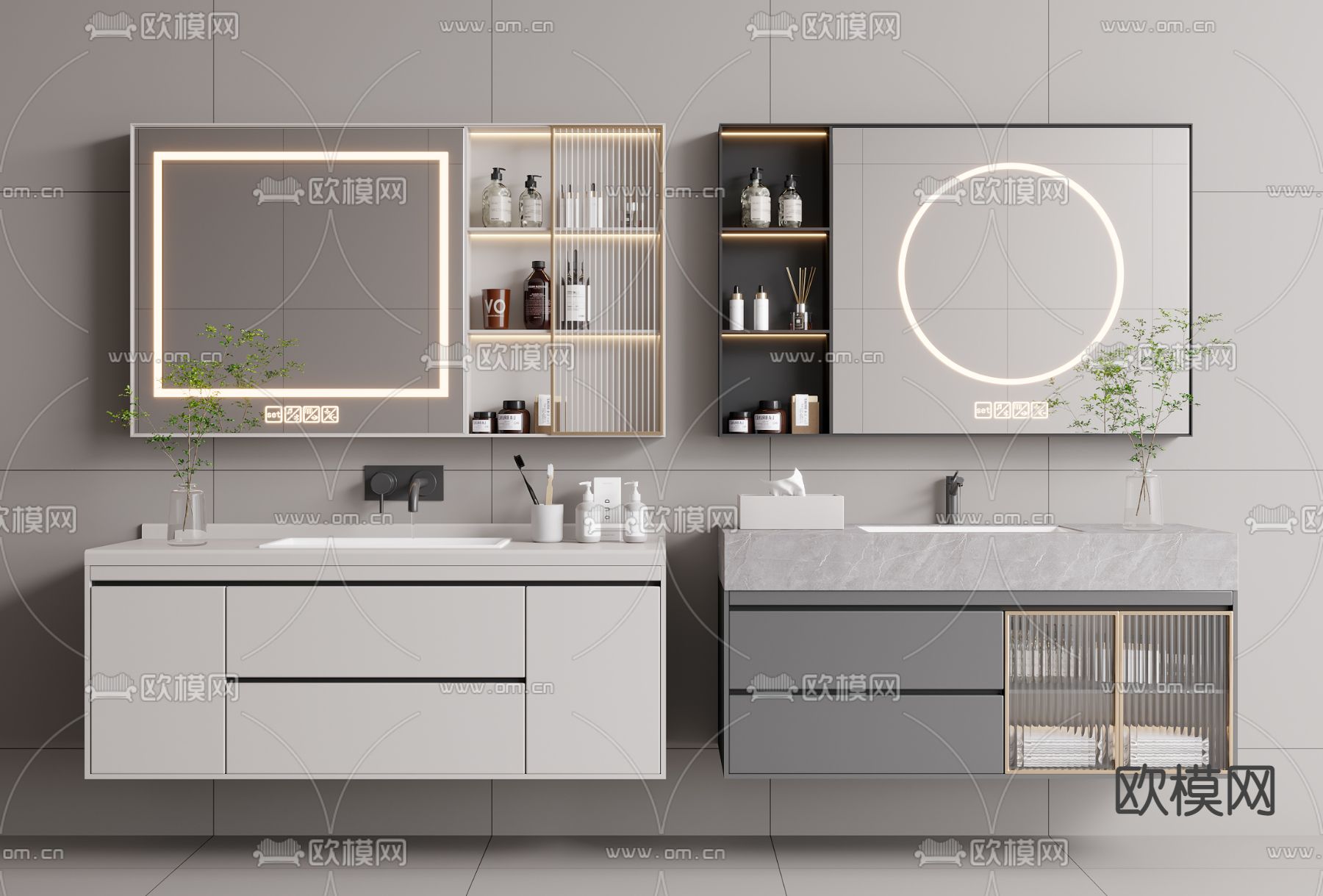 浴室柜 洗手台 台盆3d模型下载