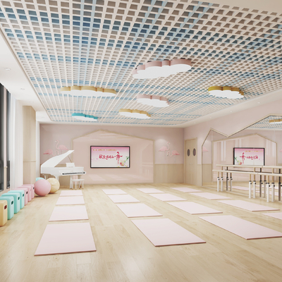  现代舞蹈室su模型 