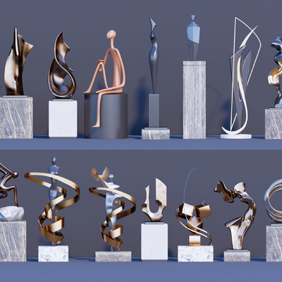 抽象雕塑 人形雕塑su模型