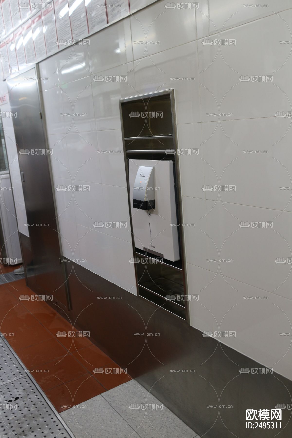 饮水机内嵌凹龛大样节点CAD施工图下载（渲染图7）