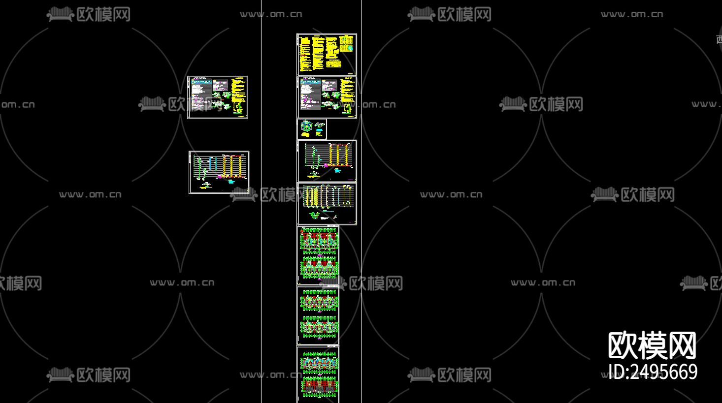 鸿润雅居小区17号楼给排水cad施工图下载（渲染图1）