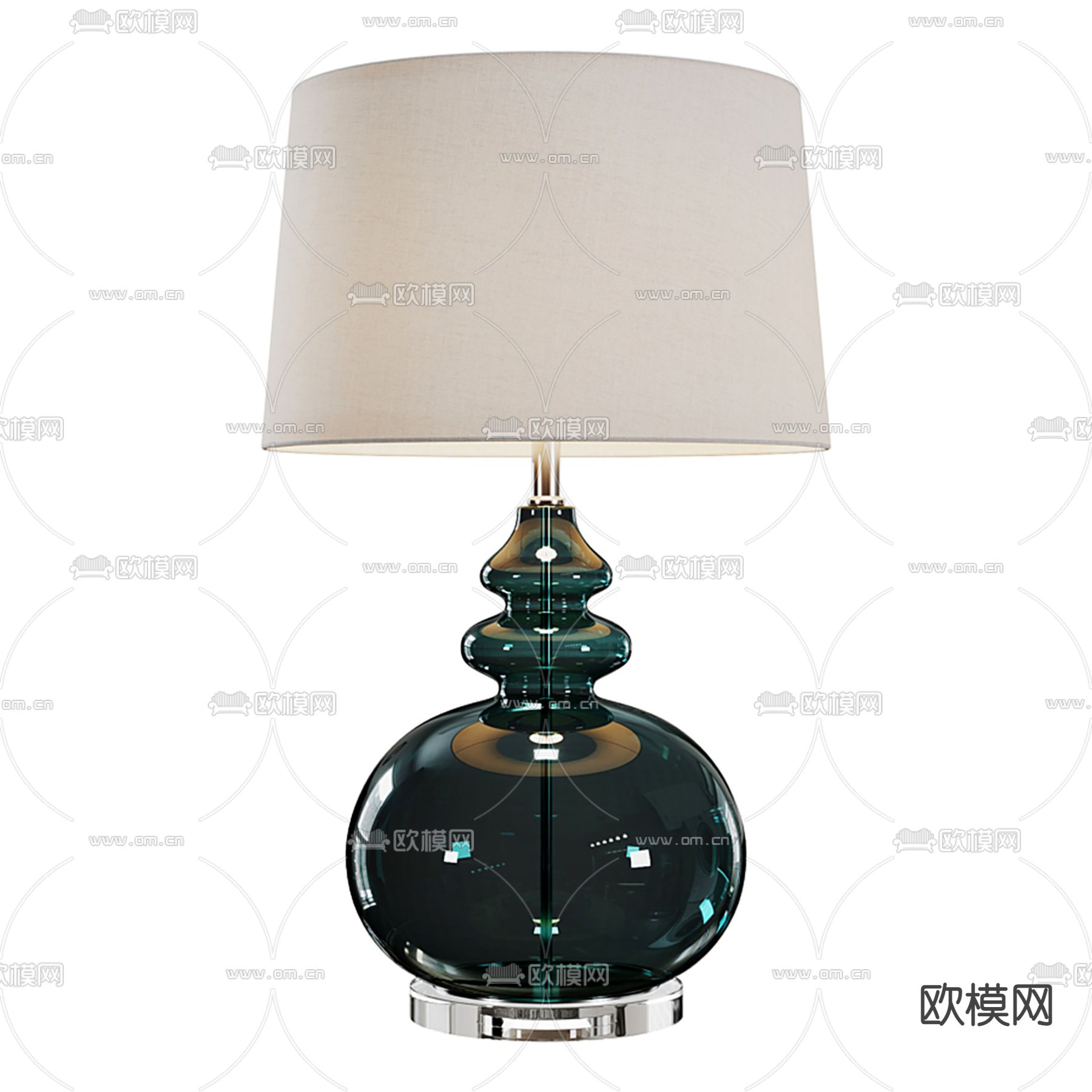 现代玻璃台灯 葫芦台灯su模型