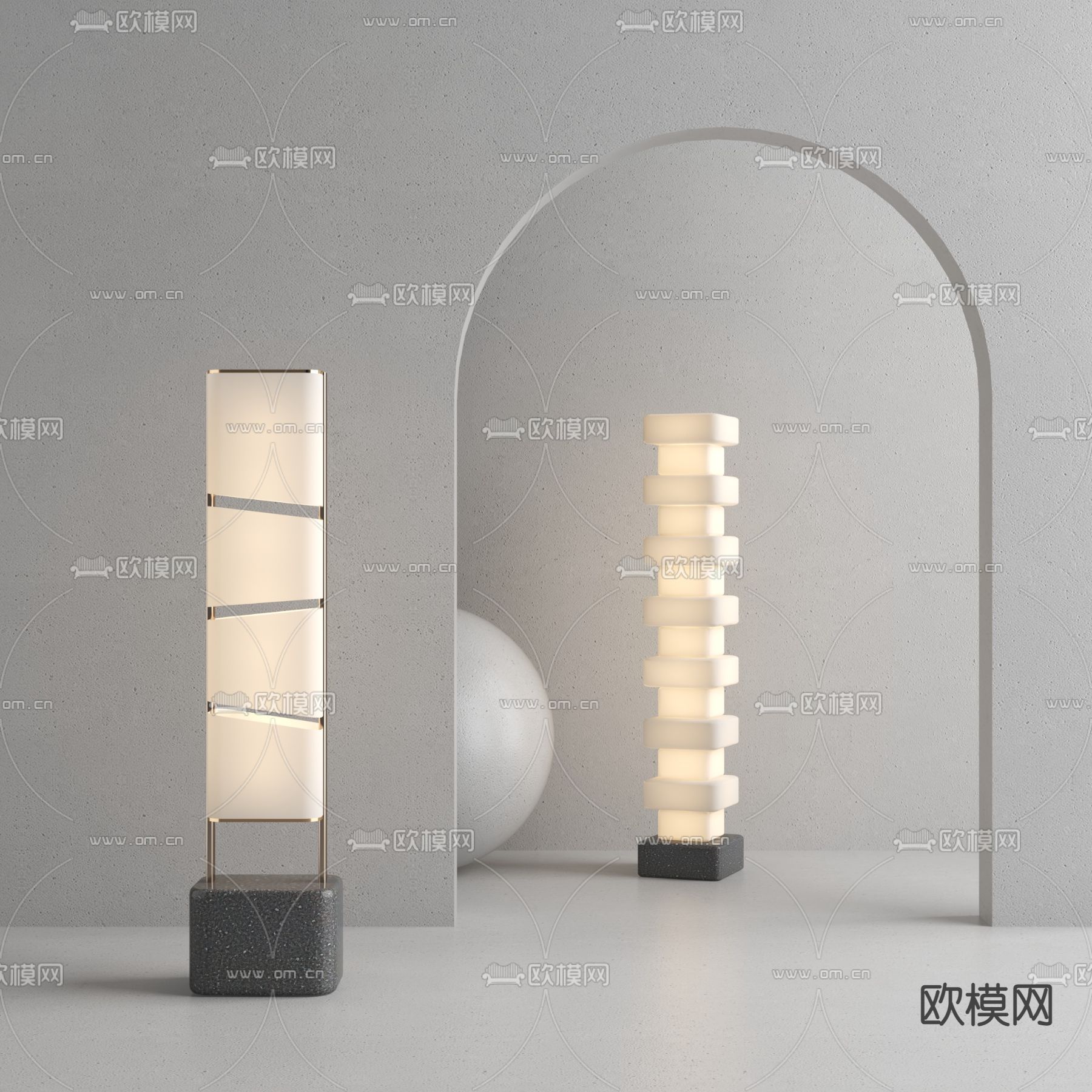 现代简约落地灯su模型下载_ID13004386_sketchup模型下载-欧模网