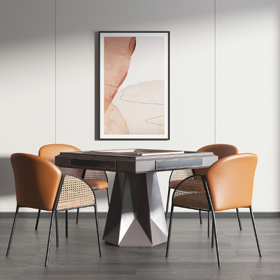  现代麻将桌椅su模型 