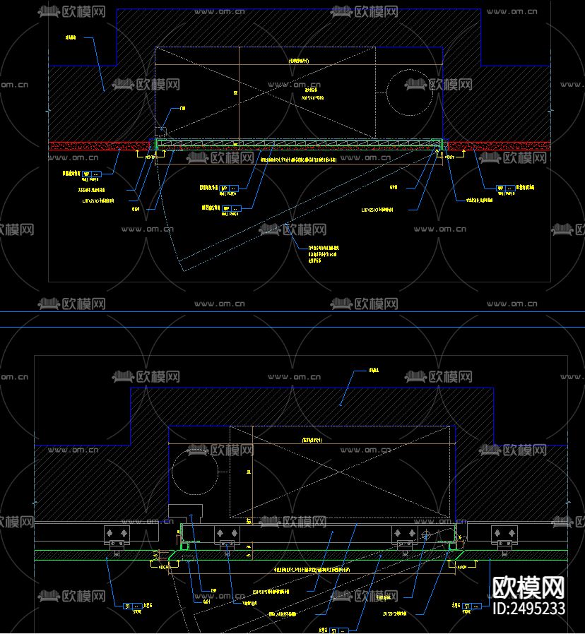 消防栓灭火器暗门节点CAD施工图