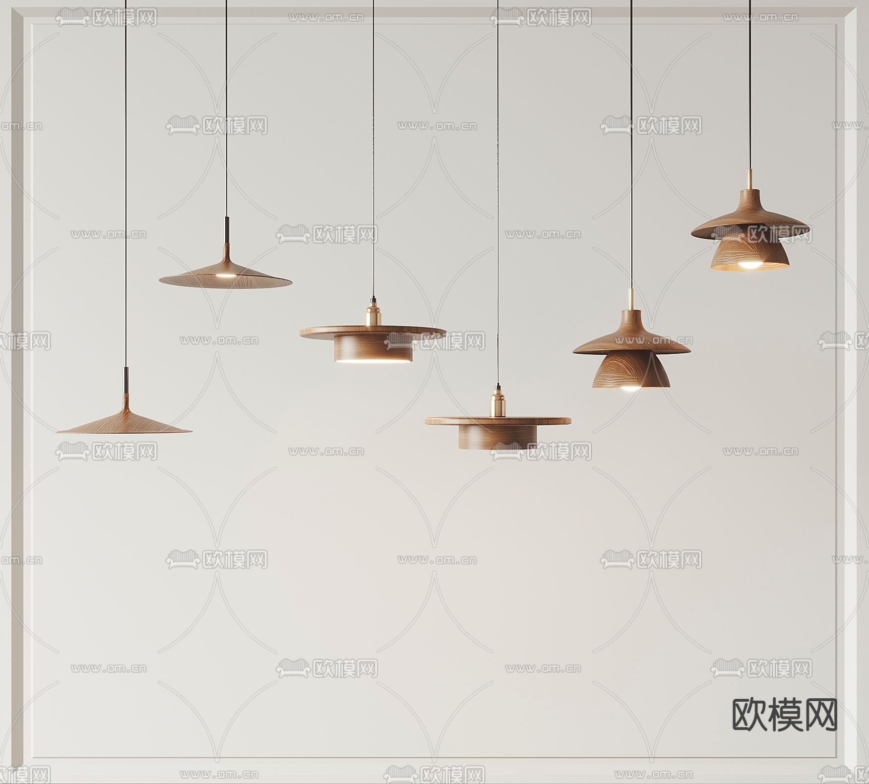 侘寂风小吊灯3d模型下载