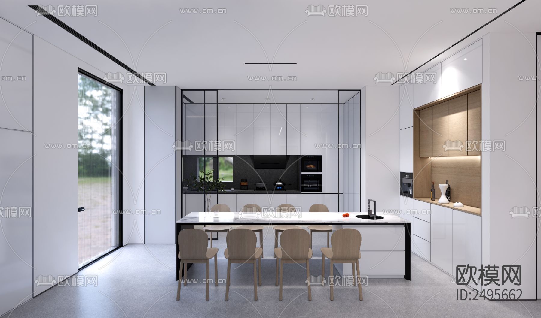 三层别墅平面设计cad施工图下载（渲染图4）