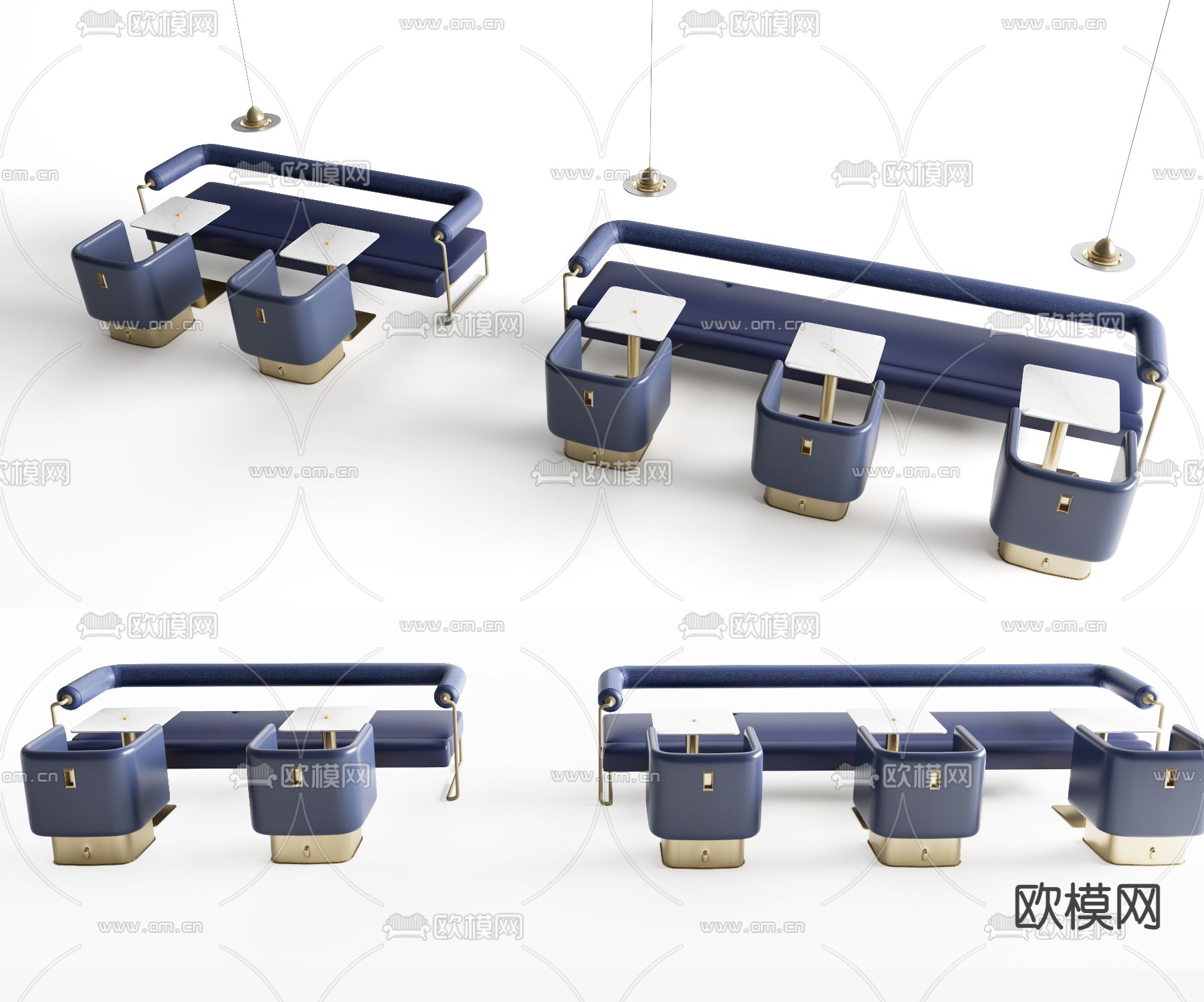 多人沙发 卡座沙发3d模型下载