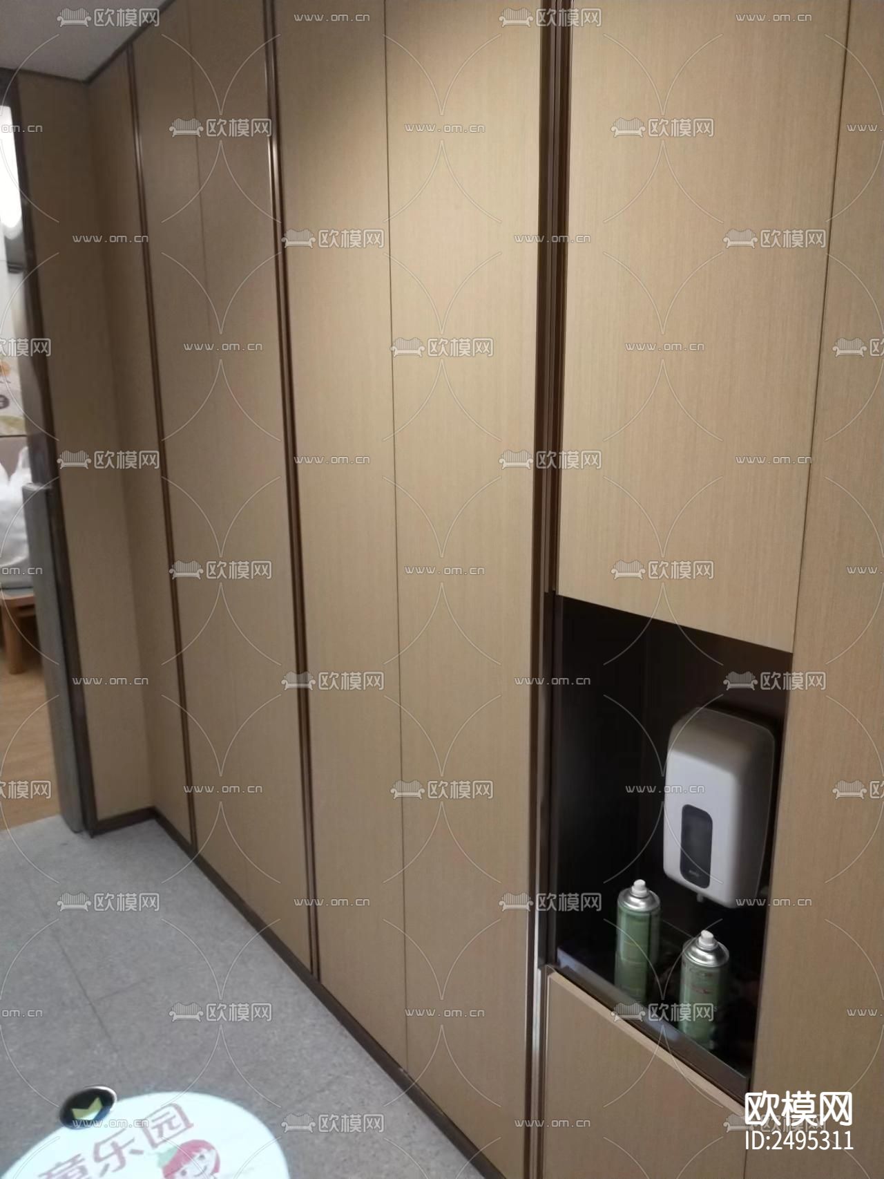 饮水机内嵌凹龛大样节点CAD施工图下载（渲染图3）